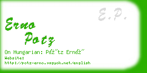 erno potz business card